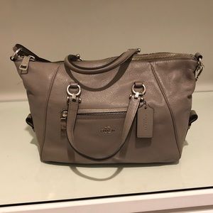 Coach gray pebble leather satchel